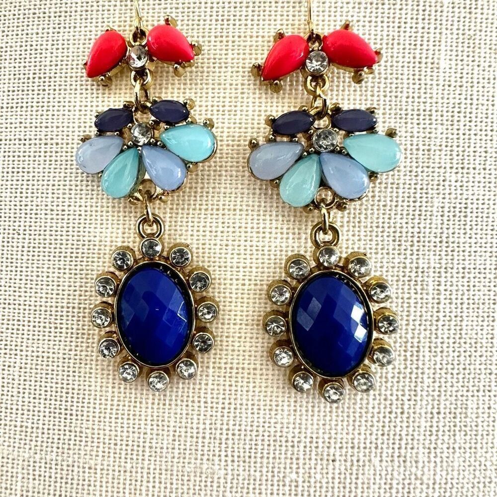 Colorful drop statement earrings - Picture 3 of 8